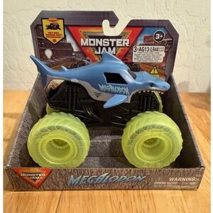 Monster Jam Megalodon Monster Truck Blue Shark Light Up Toy Spin Master 6071190